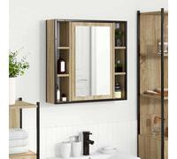 vidaXL Armario con espejo Roble Sonoma 60 x 16 x 60 cm con estante montado en pared