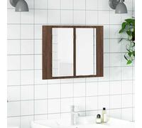 vidaXL Armario de baño con espejo y LED, madera color marrón roble 60x12x45 cm