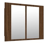 vidaXL Armario de baño con espejo y LED, madera color marrón roble 60x12x45 cm