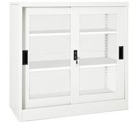 vidaXL Armario con puerta corredera acero blanco 90x40x90 cm