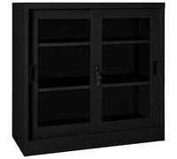 vidaXL Armario con puerta corredera acero negro 90x40x90 cm