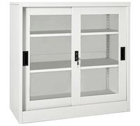 vidaXL Armario con puerta corredera gris claro acero 90x40x90 cm