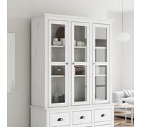 vidaXL Armario con puertas de vidrio BODO madera maciza pino blanco