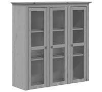 Vitrina BODO, gris, con puertas de cristal, de madera maciza de pino, marca vidaXL