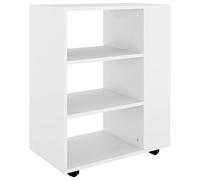 vidaXL Armario con ruedas de madera contrachapada blanco 60x35x75 cm