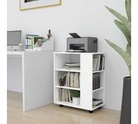 vidaXL Armario con ruedas de madera contrachapada blanco 60x35x75 cm