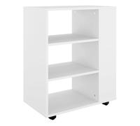 vidaXL Armario con ruedas de madera contrachapada blanco 60x35x75 cm