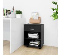 vidaXL Armario con ruedas madera contrachapada negro 46x36x59 cm