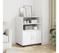 vidaXL Armario con ruedas madera de ingeniería blanco 60x48x81 cm