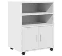 vidaXL Armario con Ruedas Madera de ingeniería Blanco 60x48x81 cm, Armario rodante, archivador, archivador para casa, armarios rodantes