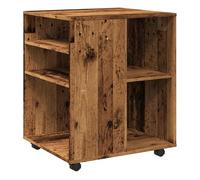 Vidaxl armario con ruedas madera de ingeniería envejecida 60x53x72 cm