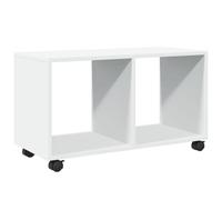vidaXL Armario con Ruedas Madera ingeniería Blanco 72x33x42,5 cm, Armario rodante, Armario de Almacenamiento con Ruedas, Armario de Oficina