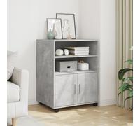 vidaXL Armario con ruedas madera ingeniería gris hormigón 60x48x81 cm