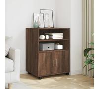 vidaXL Armario con ruedas madera ingeniería marrón roble 60x48x81 cm