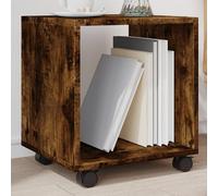 vidaXL Armario con ruedas madera ingeniería roble ahumado 37x33x42,5cm