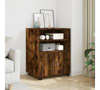 vidaXL Armario con ruedas madera ingeniería roble ahumado 60x48x81 cm