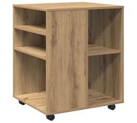 Vidaxl armario con ruedas madera ingeniería roble artesanal 60x53x72cm