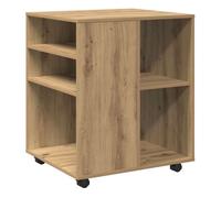 vidaXL Armario con ruedas madera de ingeniería roble artesanal 60x53x72 cm