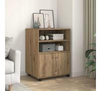 vidaXL Armario con ruedas madera ingeniería roble artisian 60x48x81 cm