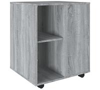 vidaXL Armario con Ruedas Oficina Almacenamiento Cajonera Auxiliar Salón Entrada Despacho Estantería Madera Contrachapada Gris Sonoma