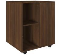 vidaXL Armario con Ruedas Oficina Almacenamiento Cajonera Auxiliar Salón Entrada Despacho Estantería Madera Contrachapada Roble Marrón