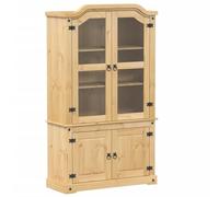 vidaXL Armario con vitrina Corona – Madera maciza de pino 103,5x42x180 cm