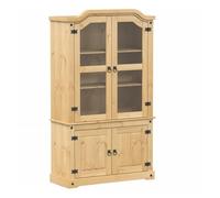 vidaXL Armario con vitrina Corona – Madera maciza de pino 103,5x42x180 cm