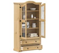 vidaXL Armario con vitrina Corona – Madera maciza de pino 99×43×187 cm