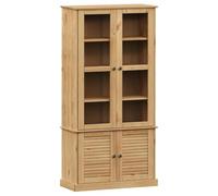 vidaXL Armario con vitrina Vigo madera maciza de pino 85x35x170 cm