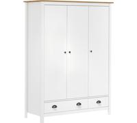 vidaXL Armario de 3 puertas, modelo Hill, blanco, 127x50x170 cm, madera de pino - Armario - Armarios - Armario de ropa - Perchero