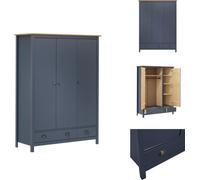vidaXL Armario de 3 puertas, modelo Hill, color gris, 127x50x170 cm, madera de pino - Armarios