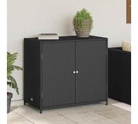 vidaXL Armario de almacenaje de jardín ratán PE negro 83x45x76 cm
