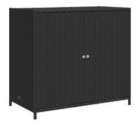 vidaXL Armario de almacenaje de jardín ratán PE negro 83x45x76 cm