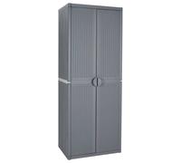 vidaXL Armario de almacenaje para jardín PP ratán gris 65x45x172 cm