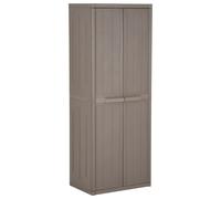 vidaXL Armario de almacenaje de jardín ratán PP negro 65x45x172 cm Marrón