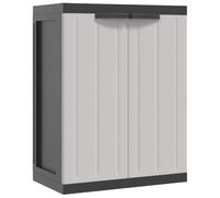 vidaXL Armario de Almacenaje Exterior, Armario con Cerradura, Almacenamiento de Herramientas, Armario para Jardín Terraza, PP Gris y Negro