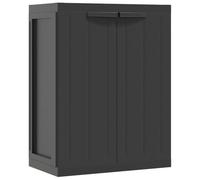 vidaXL Armario de Almacenaje Exterior, Armario con Cerradura, Almacenamiento de Herramientas, Armario para Jardín Terraza, PP Negro