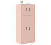 vidaXL Armario de Almacenamiento 2 uds. Rosa 60 x 40 x 145 cm Acero