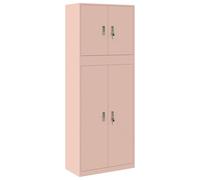 vidaXL Armario de almacenamiento, 2 unidades, rosa, 80 x 40 x 210 cm, acero