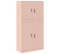 vidaXL Armario de almacenamiento, 2 unidades, rosa, 90 x 40 x 175 cm, acero