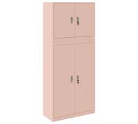 vidaXL Armario de almacenamiento, 2 unidades, rosa, 90 x 40 x 210 cm, acero