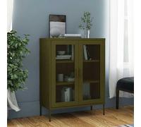 vidaXL Armario de almacenamiento acero verde oliva 80x35x101,5 cm