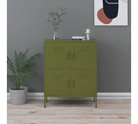 vidaXL Armario de almacenamiento acero verde oliva 80x35x101,5 cm