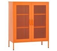 vidaXL Armario de Almacenamiento Aparador Librería Alacena Cajonera Estantería Organizador Muebles Hogar Estable Acero Naranja 80x35x101,5 cm