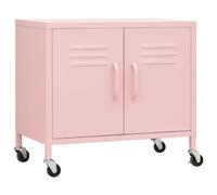 vidaXL Armario de Almacenamiento Aparador Librería Alacena Cajonera Estantería Organizador Muebles Hogar Estable Acero Rosa 60x35x56 cm