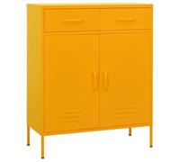 vidaXL Armario de Almacenamiento Aparador Librería Alacena Estantería Organizador Muebles Hogar Estable Acero Amarillo Mostaza 80x35x101,5 cm