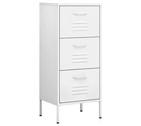 vidaXL Armario de Almacenamiento Aparador Librería Alacena Estantería Organizador Muebles Hogar Estable Acero Blanco 42,5x35x101,5 cm