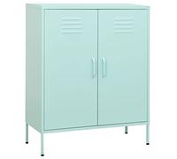 vidaXL Armario de Almacenamiento Aparador Librería Alacena Estantería Organizador Muebles Hogar Estable Acero Verde Mint 80x35x101,5 cm