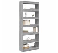 vidaXL Armario de Almacenamiento Gris 80 x 30 x 198 cm, Estantería Moderna para Sala, Almacenamiento Amplio, Funcional y Optimiza el Espacio