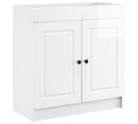 vidaXL: Armario de baño alto con brillo, color blanco, para colocar debajo del lavabo